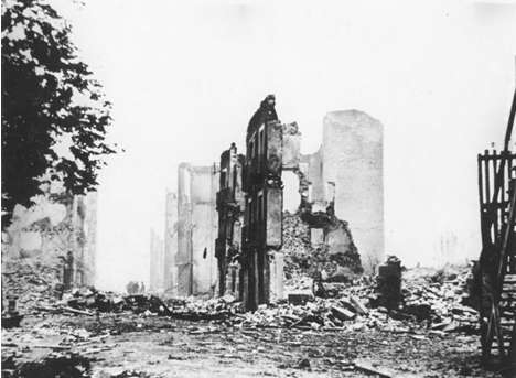 Ciudad de Guernica tras el bombardeo
